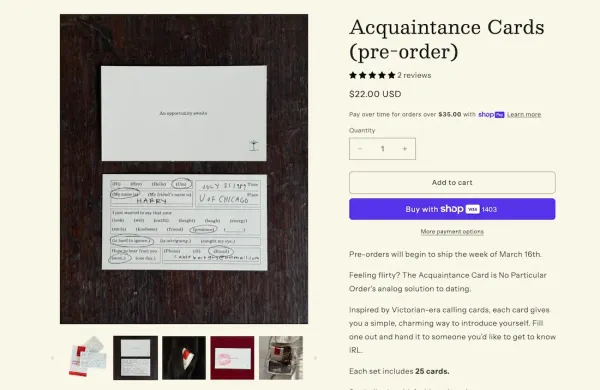 Acquaintance Card