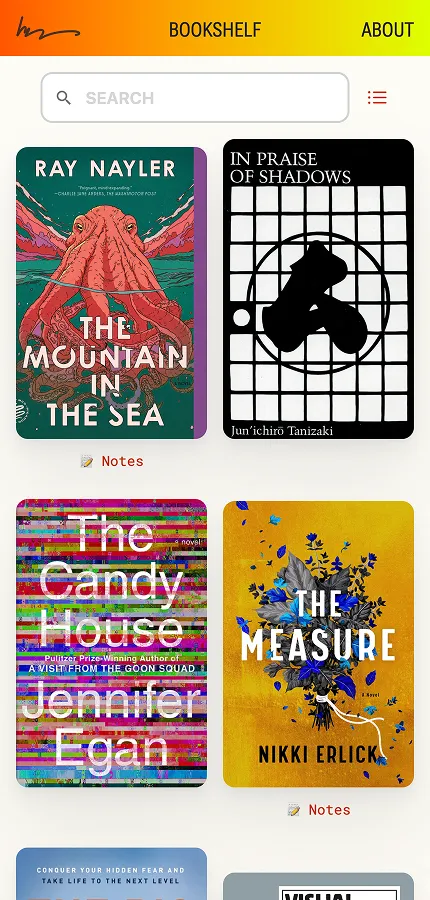 My bookshelf, mweb