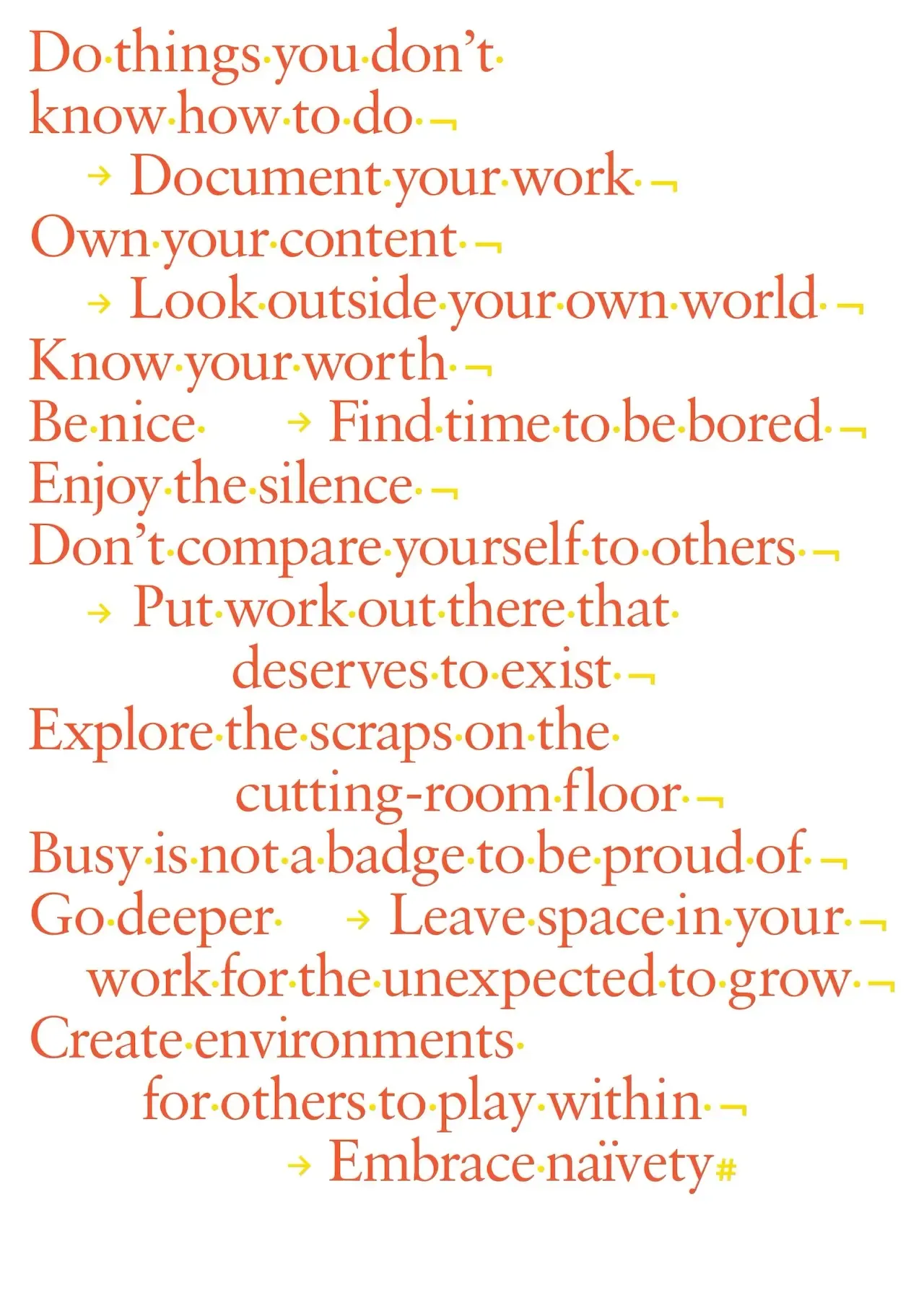 Brendan Dawes, manifesto for myself