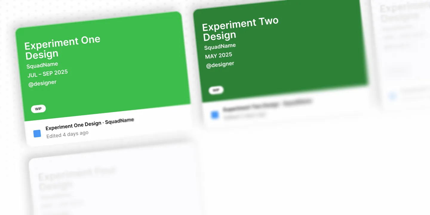 Screenshot of my Figma file structure for a squad focused on a specific screen