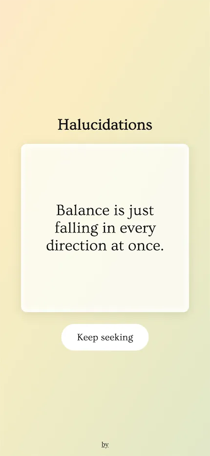 Balance is just falling in every direction at once.